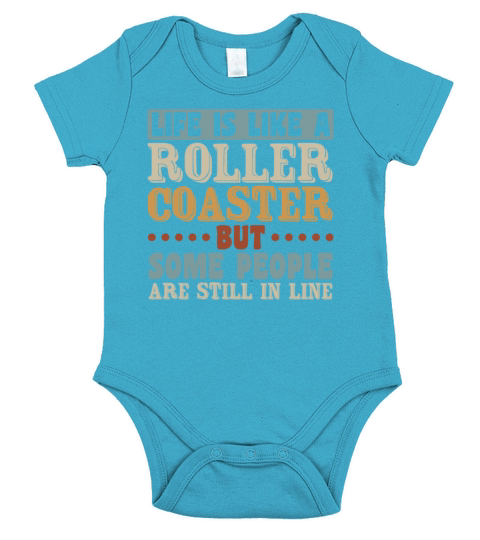 Life Roller Coaster People Still In Line Vintage Short Sleeve Baby One-Piece