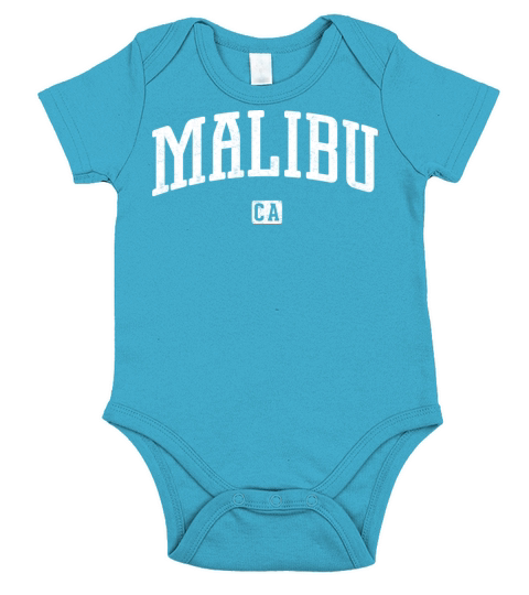 Malibu California Vintage Style Short Sleeve Baby One-Piece