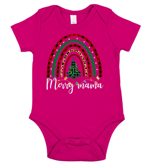 Merry Mama Christmas Rainbow Outfit For Moms Buffalo Plaid Christmas T shirt Design Short Sleeve Baby One-Piece