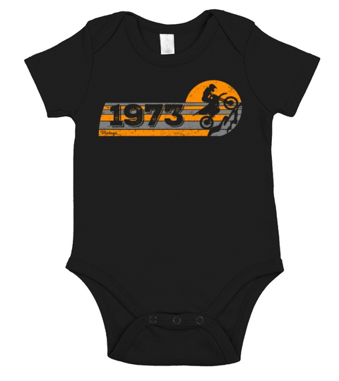 Motorcycle Vintage 1973 Birthday Motorbike Short Sleeve Baby One-Piece