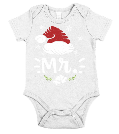 Mr Christmas Couple - Christmas Family Short Sleeve Baby One-Piece