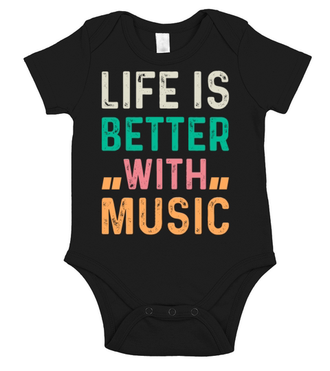 Musician Music Lover - Life Is Better With Music Short Sleeve Baby One-Piece