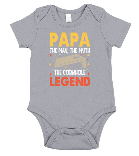 Papa the man the myth the Cornhole Legend Short Sleeve Baby One-Piece