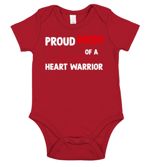 Proud Mommy of a Heart Warrior CHD Awareness Short Sleeve Baby One-Piece