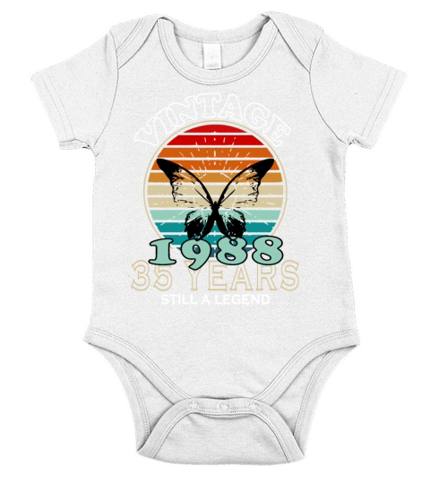 Retro Birthday Year Vintage 1988 Short Sleeve Baby One-Piece