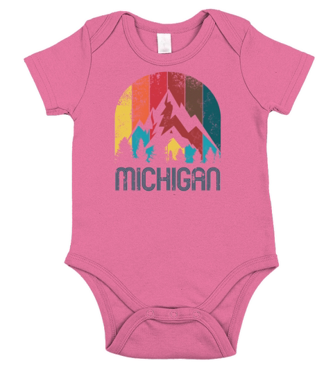 Retro Michigan Designfor Men Women and Kids Short Sleeve Baby One-Piece