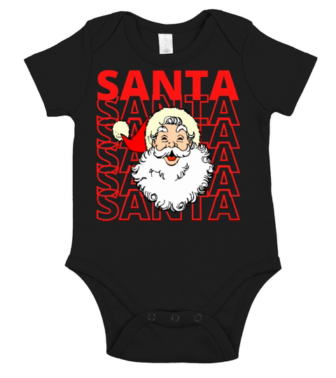 Merry Christmas Retro Santa Claus 4 Short Sleeve Baby One-Piece