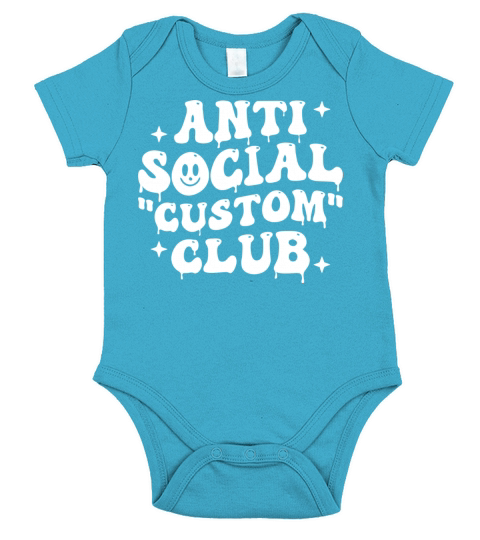 Retro wavy anti social club Dark T shirt Short Sleeve Baby One-Piece