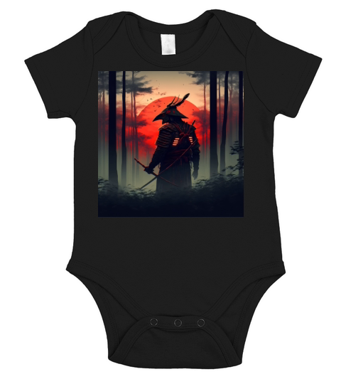 Samurai warrior martial art sunset katana kendo ja Short Sleeve Baby One-Piece