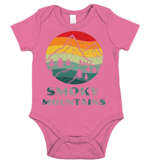 Smoky mountains vintage retro Short Sleeve Baby One-Piece