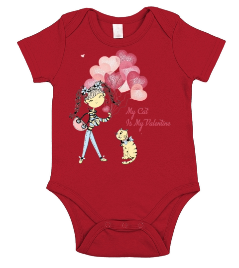 Sorry Girls My Cat Is My Valentine Funny Cat1238 Short Sleeve Baby One-Piece