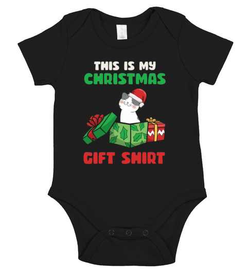 This Is My Christmas Gift Shirt Cute Retro Cat Short Sleeve Baby One-Piece