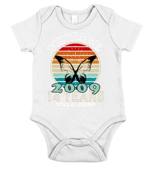 Vintage 14th Birthday 2009 Sports Gift Short Sleeve Baby One-Piece