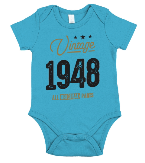 Vintage 1948 74th Birthday Short Sleeve Baby One-Piece