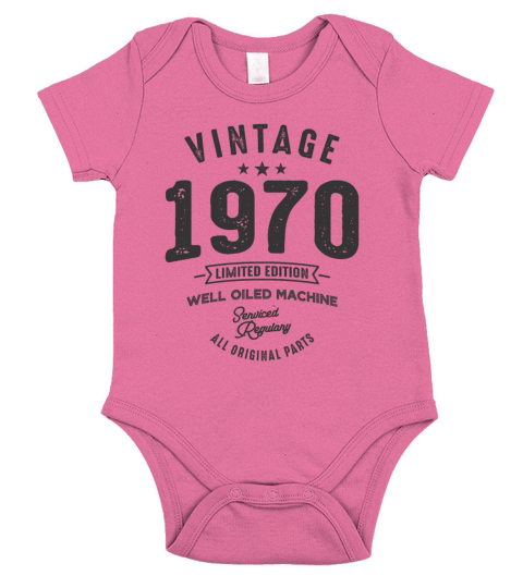 Vintage 1970 - 53rd Birthday Classic Born 1970 Short Sleeve Baby One-Piece