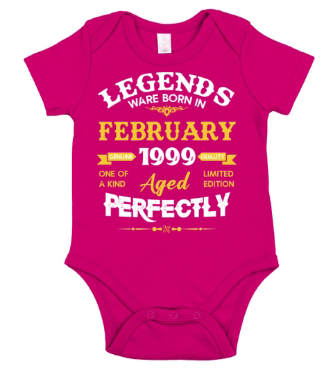 Vintage Aged To Perfection February 1999 Short Sleeve Baby One-Piece