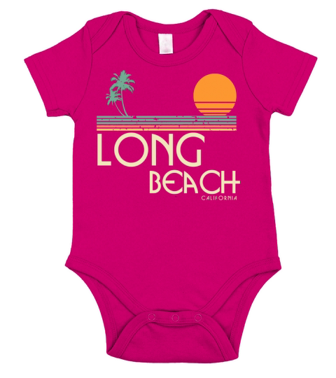Vintage Long Beach California Short Sleeve Baby One-Piece