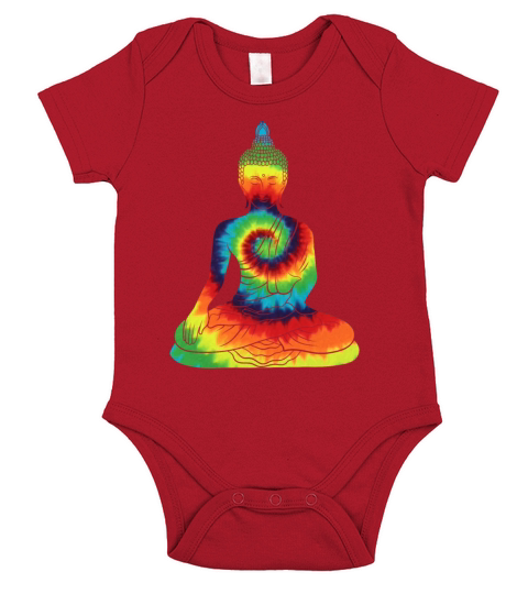 Vintage Tie Dye Buddha For Buddism Beliver Short Sleeve Baby One-Piece