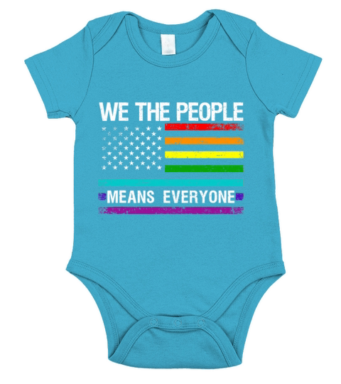 We The People Means Everyone Vintage LGBT Short Sleeve Baby One-Piece