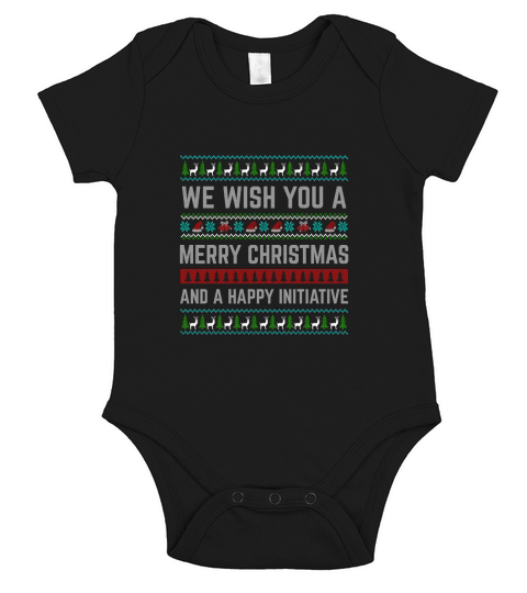 We wish you a merry christmas and a happy initiative Short Sleeve Baby One-Piece