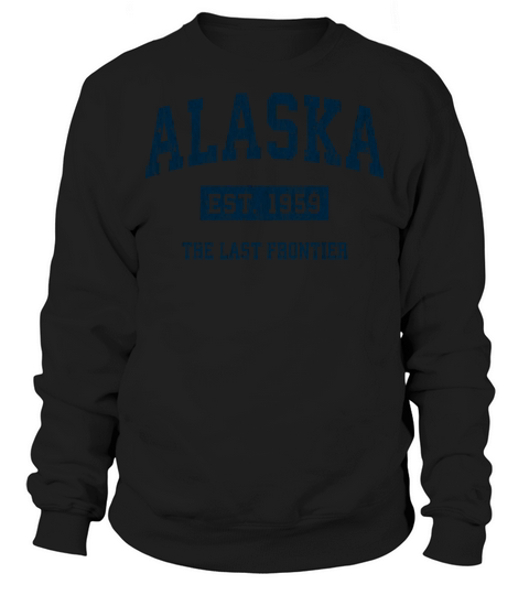 Alaska Vintage Athletic Sports Design Navy Print Sweatshirt Unisex