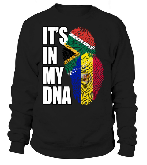Andorran And South African Mix Heritage DNA Flag Sweatshirt Unisex