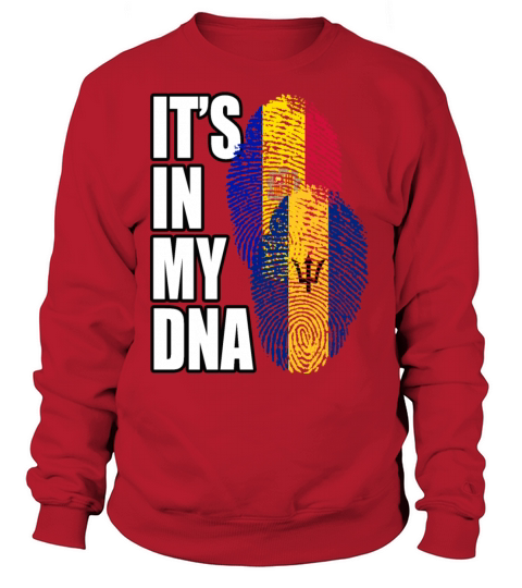 Barbadian And Andorran Mix Heritage DNA Flag Sweatshirt Unisex