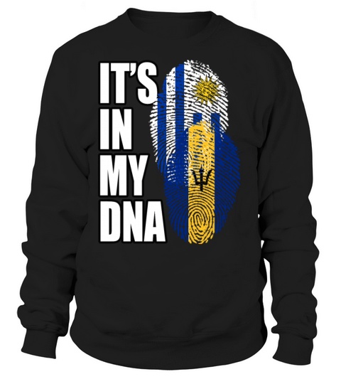 Barbadian And Uruguayan Mix Heritage DNA Flag Sweatshirt Unisex
