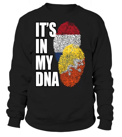 Bhutanese And Dutch Mix Heritage DNA Flag Sweatshirt Unisex