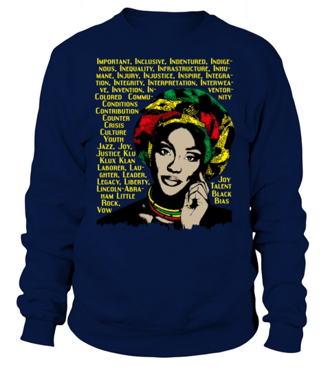Black history month african women words design266 Sweatshirt Unisex