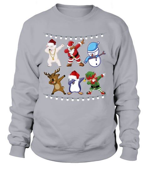 Dabbing Santa Elf Friends Christmas Kids Boys Men Sweatshirt Unisex