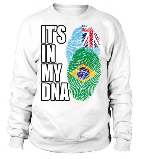 Fijian And Brazilian Mix Heritage DNA Flag Sweatshirt Unisex