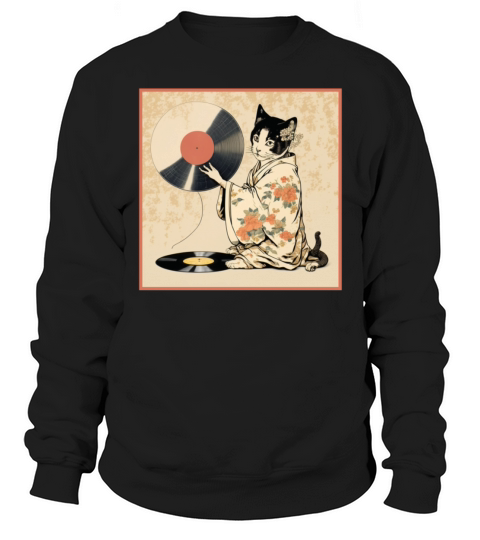 Vinyl Record Player Cat Owner Record Collector Sweatshirt Unisex