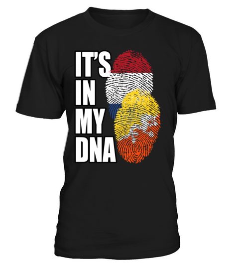 Bhutanese And Dutch Mix Heritage DNA Flag T-Shirt Unisex