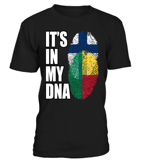 Finland And Benin Mix Heritage DNA Flag T-Shirt Unisex