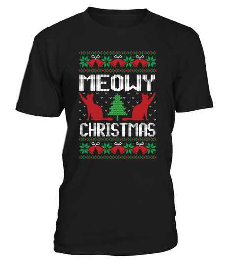 Meowy Christmas ugly design T-Shirt Unisex