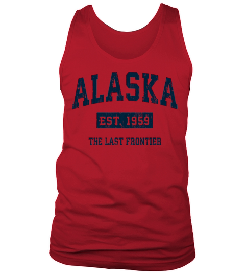 Alaska Vintage Athletic Sports Design Navy Print Tank Top Unisex