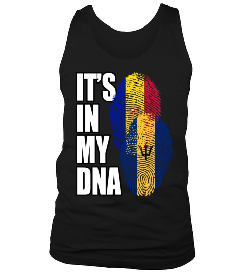Barbadian And Andorran Mix Heritage DNA Flag Tank Top Unisex