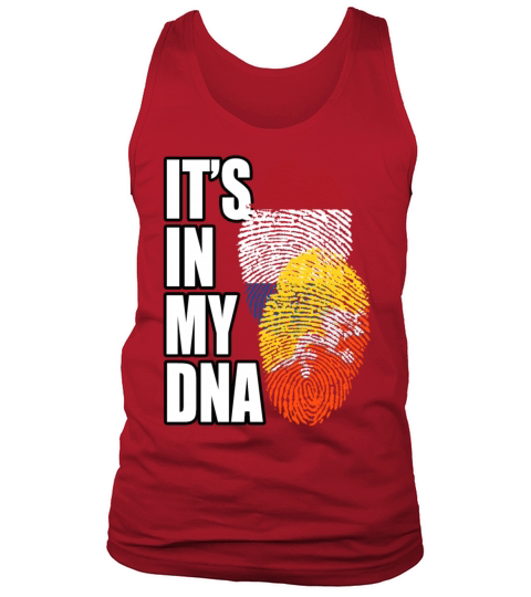 Bhutanese And Dutch Mix Heritage DNA Flag Tank Top Unisex