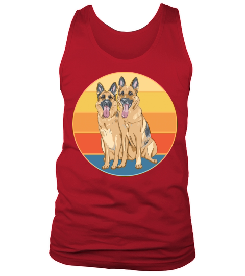 German Shepherd Dog Breed Vintage Retro Sunset Tank Top Unisex