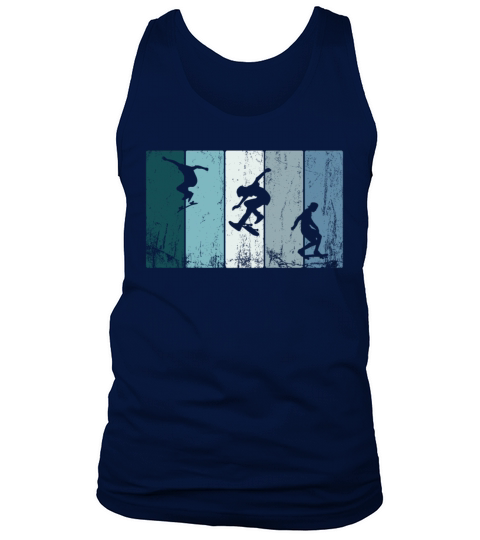 Skate Skateboard Skateboarder Skater Retro Stripes Tank Top Unisex