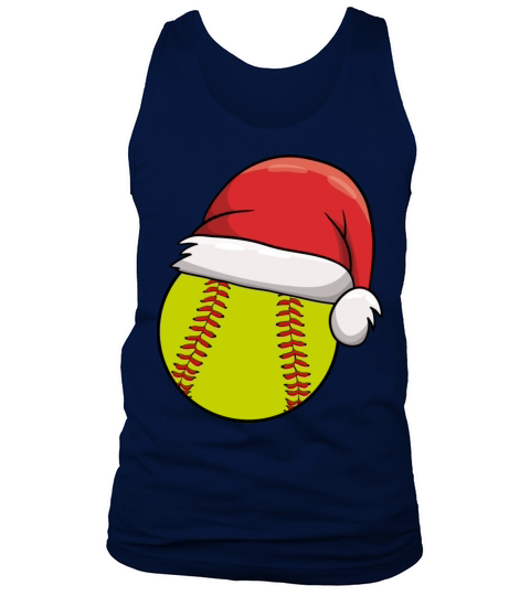 Softball Chirstmas Cute Softball Xmas Santa Hat Tank Top Unisex