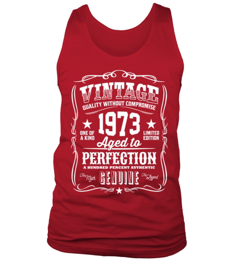 Vintage 1973 Aged to Perfection White Print Tank Top Unisex