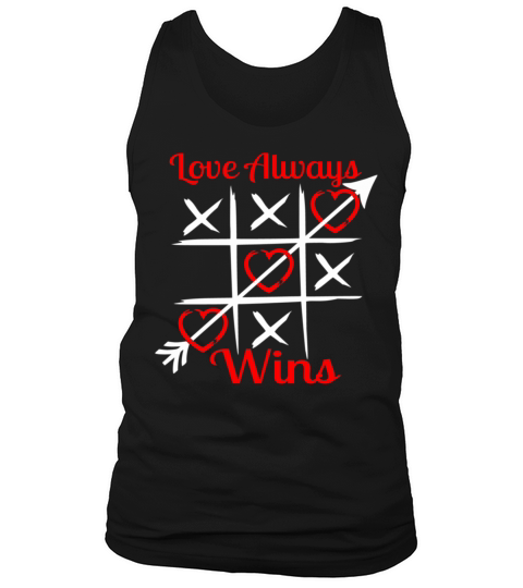 Vintage Valentines Day Love Always Wins Tic Tac To Tank Top Unisex