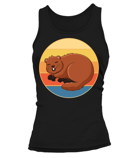 Cute Groundhog Retro Sunset Vintage Animal Lover Tank top Woman