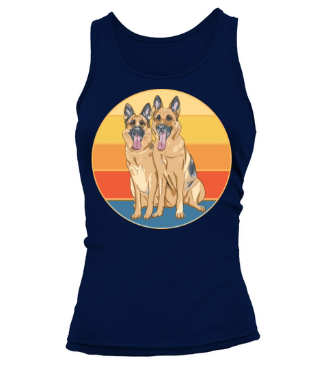 German Shepherd Dog Breed Vintage Retro Sunset Tank top Woman