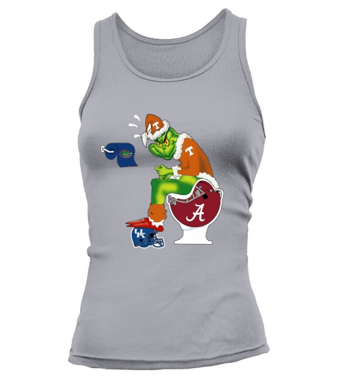 Grinch Santa Tennessee sitting on Alabama Crimson Tide toilet Tank top Woman