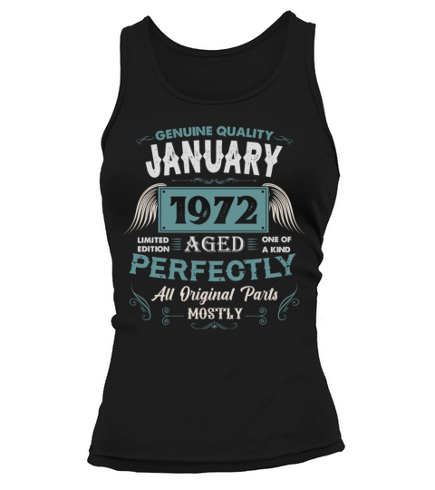 January 1972 Vintage Birthday Present Tank top Woman