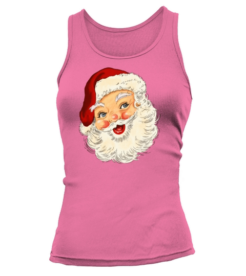 Retro vintage pink santa claus Merry christmas Tank top Woman