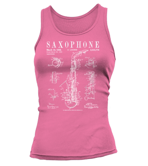 Saxophone Old Vintage Patent Drawing Print Tank top Woman